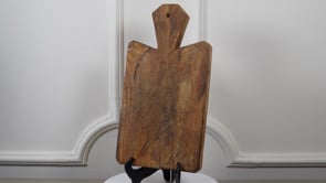 Antique French Cutting Board with Faceted Handle | 19th c.